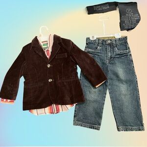 2007 Kenneth Cole REACTION Boys 3 Piece Jeans/Jacket/& Button Down Set Sz 3T